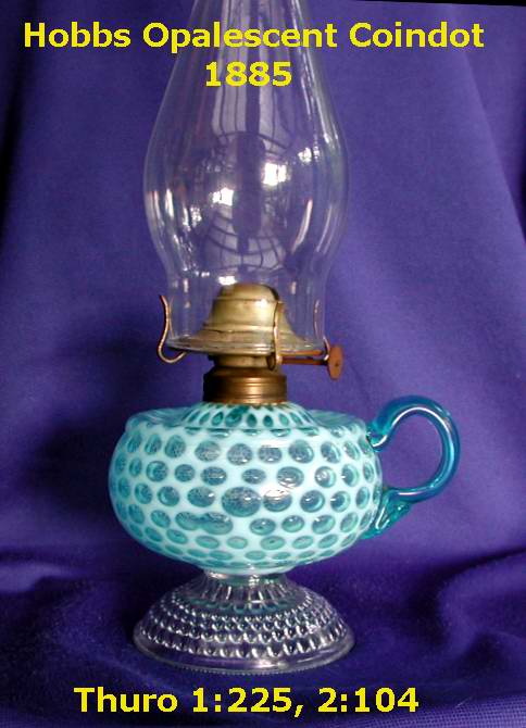 Hobbs Coin Dot opalescent hand finger oil lamp