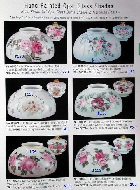 hanging oil lamp shades & fonts