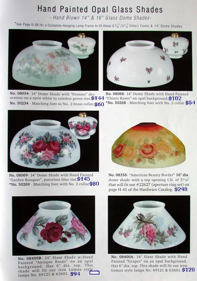 hanging oil lamp shades & fonts